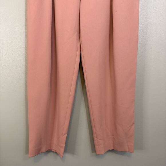Aritzia Wilfred Feuille Pants Womens 7 Roebuck Pink Straight Leg Belted Pleated - Picture 4 of 11